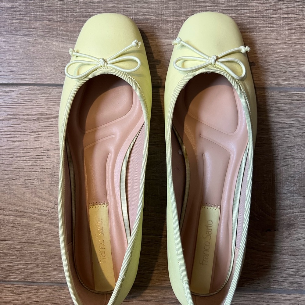 Franco Sarto Women's Yellow Ballet Flats